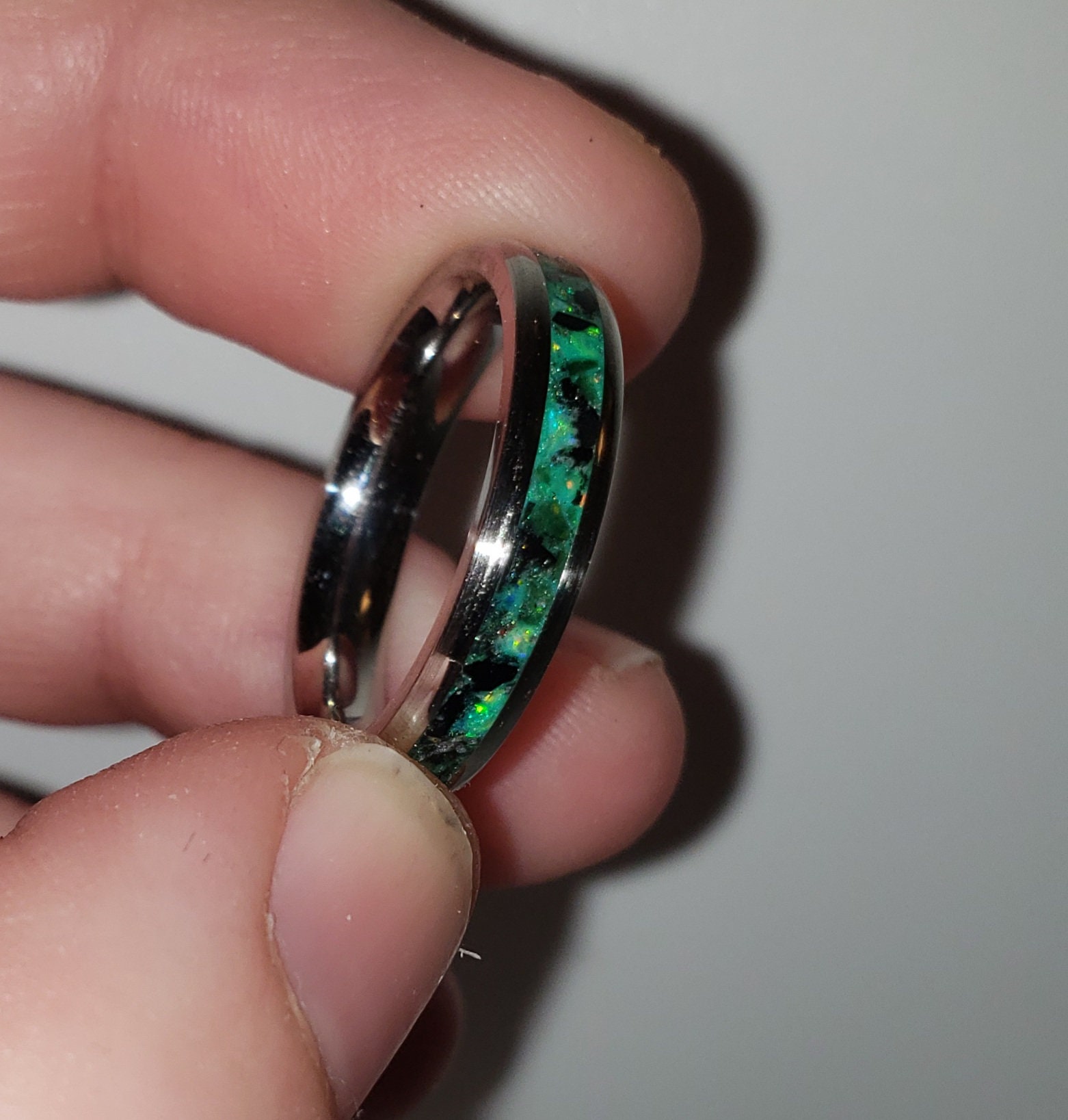 Green obsidian ring deals
