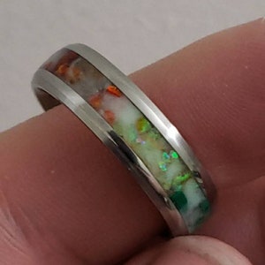MADE to ORDER Rainbow Ring 2.0 inlaid with Bello Opal, Ruby,  Red Jasper, Malachite, Emerald, Apatite, and Amethyst! Size US 4 to 15