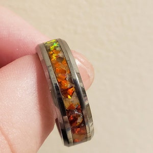 MADE to ORDER Rainbow LGBT+ Inspired Pride Flag Ring inlaid with Bello Opal, Amtheyst, Citrine, Carnelian, and Aventurine