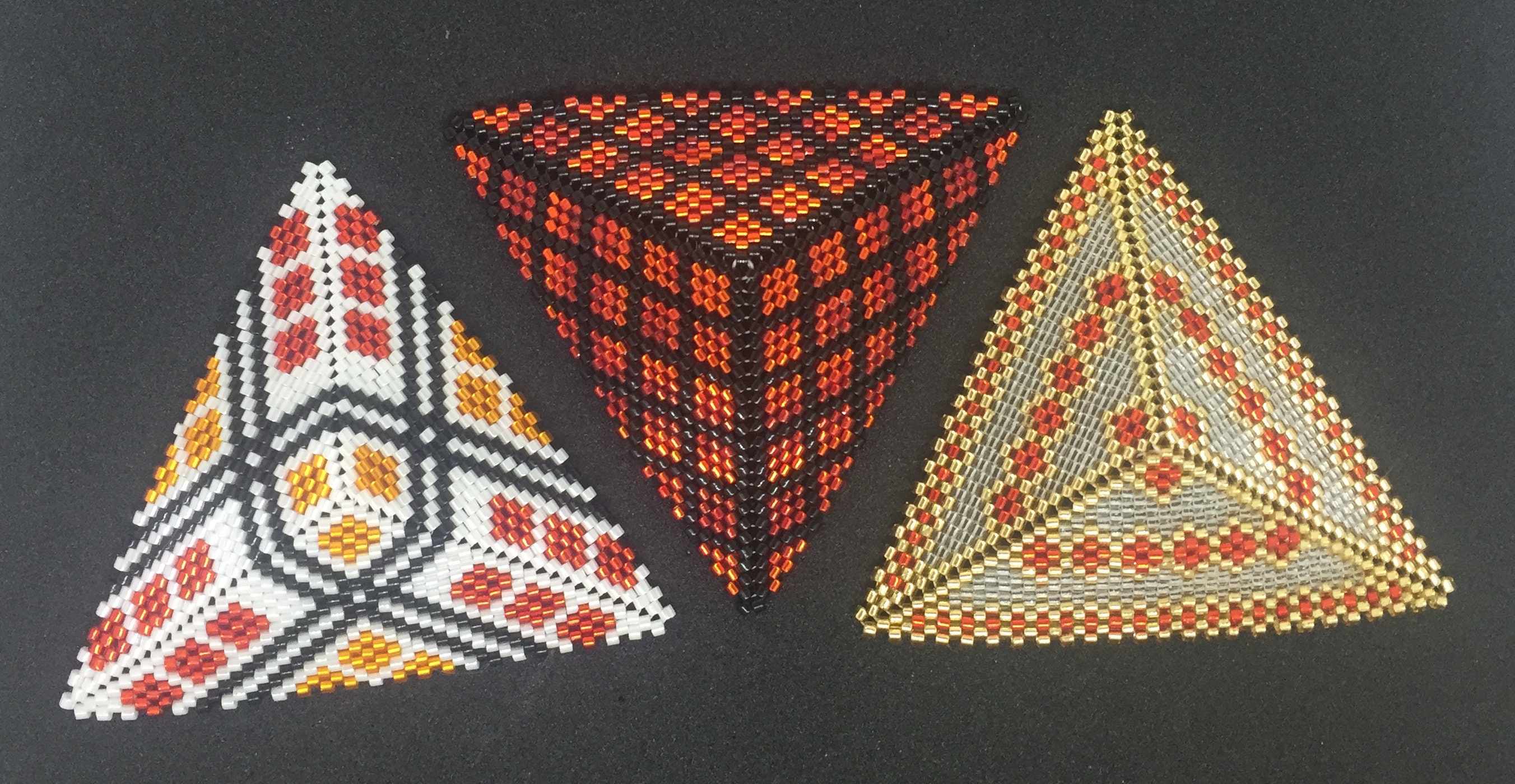 3 Large Peyote Triangle Patterns Peyote Bead Pattern Beading Etsy