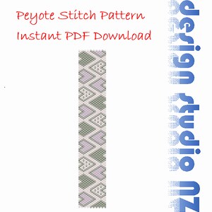 Peyote Bead Pattern, Bracelet Bangle Cuff Bookmark,  Beading Pattern, Miyuki Delica Tube Beads, PDF Instant Download