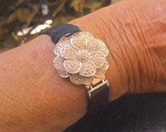 Suzanne Somers frog watch SUZANNE SOMERS Crystal Frog Star Black Red Leather Bands  main image 4