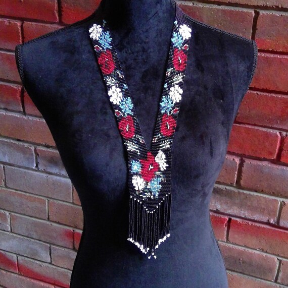 Vintage Romanian Hand beaded necklace