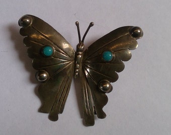 Sterling silver butterfly brooch
