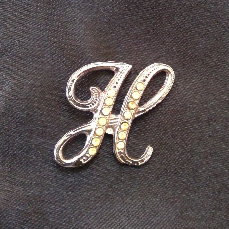 Letter H lapel or beret pin
