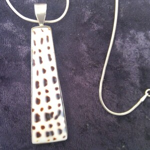 spotted ceramic and sterling silver pendant necklace on 925 silver chain
