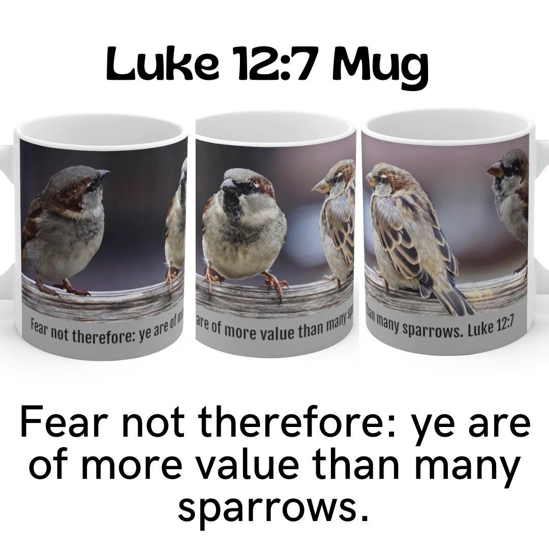 Christian Bible Verse Sparrows Mug Bird Scripture Gift Cup Etsy