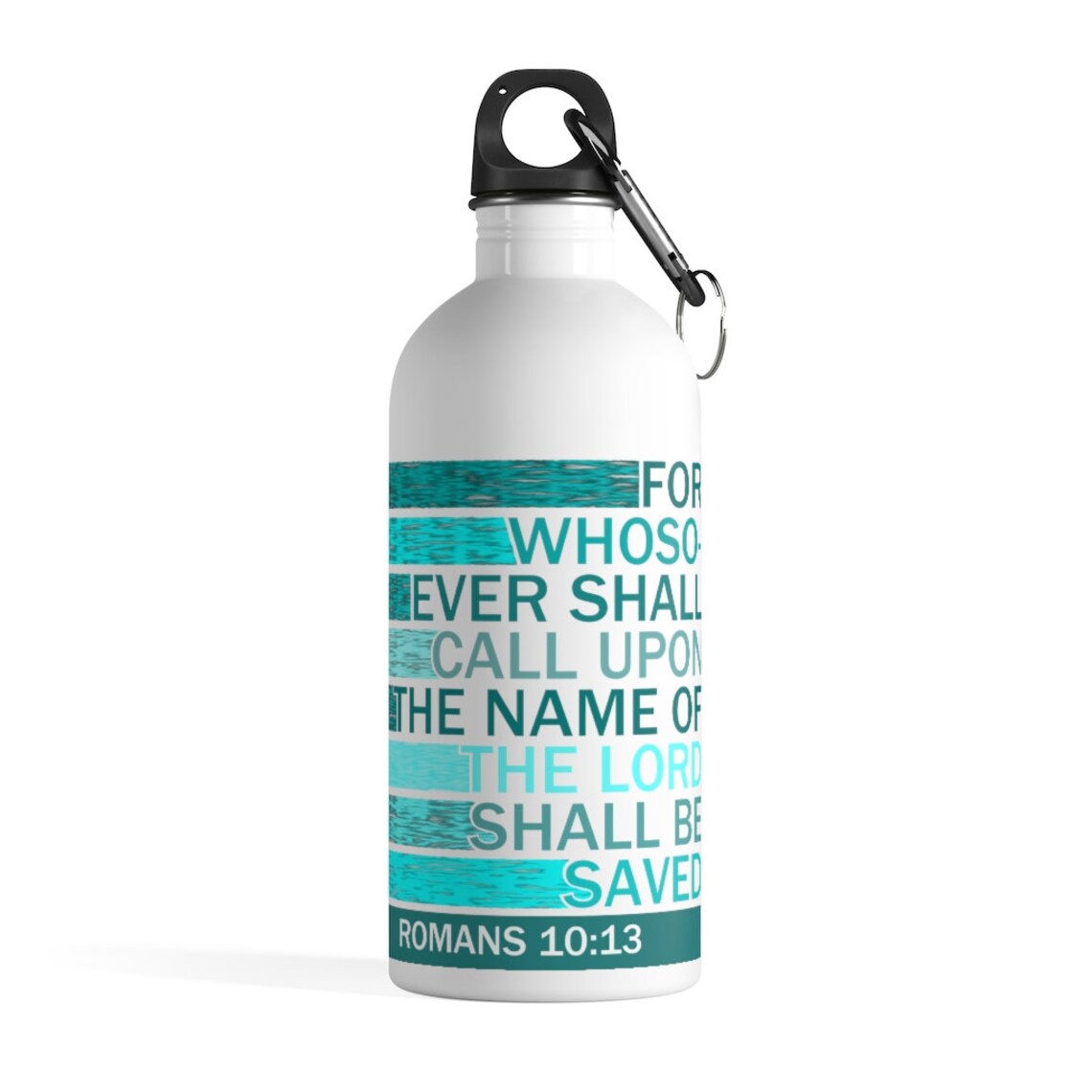 Christian Water Bottle Bible Verse Aqua Saved Sports Etsy