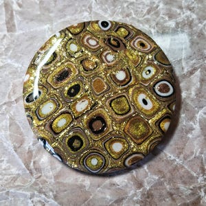 クリムト - 樹脂でコーティングされたポリクレイカボション、ポリマークレイ、カボション