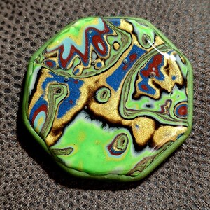 Mokume Gane, Unique polymer clay cabochons, #red, #black, #turquoise, #gold, #yellow, #green, #blue,  #mokumegane, #polymerclaycabs