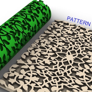3D Resin printed, texture rollers, &quot;Jali&quot; for polymer clay, precious metal clay, air dry clay, H. 124.45 x  D. 34.53mm/4.9&quot;x  1.36&quot;