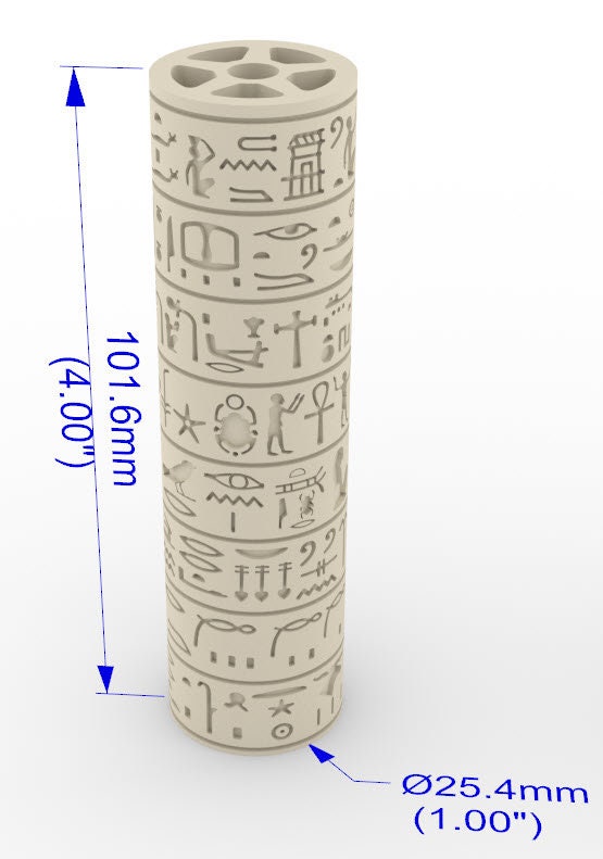 Egyptische hiërogliefen, reliëf, 3D-harsgedrukte textuurrollers, voor elke klei #egyptische hiërogliefen, #3D-geprinte textuurrollers,