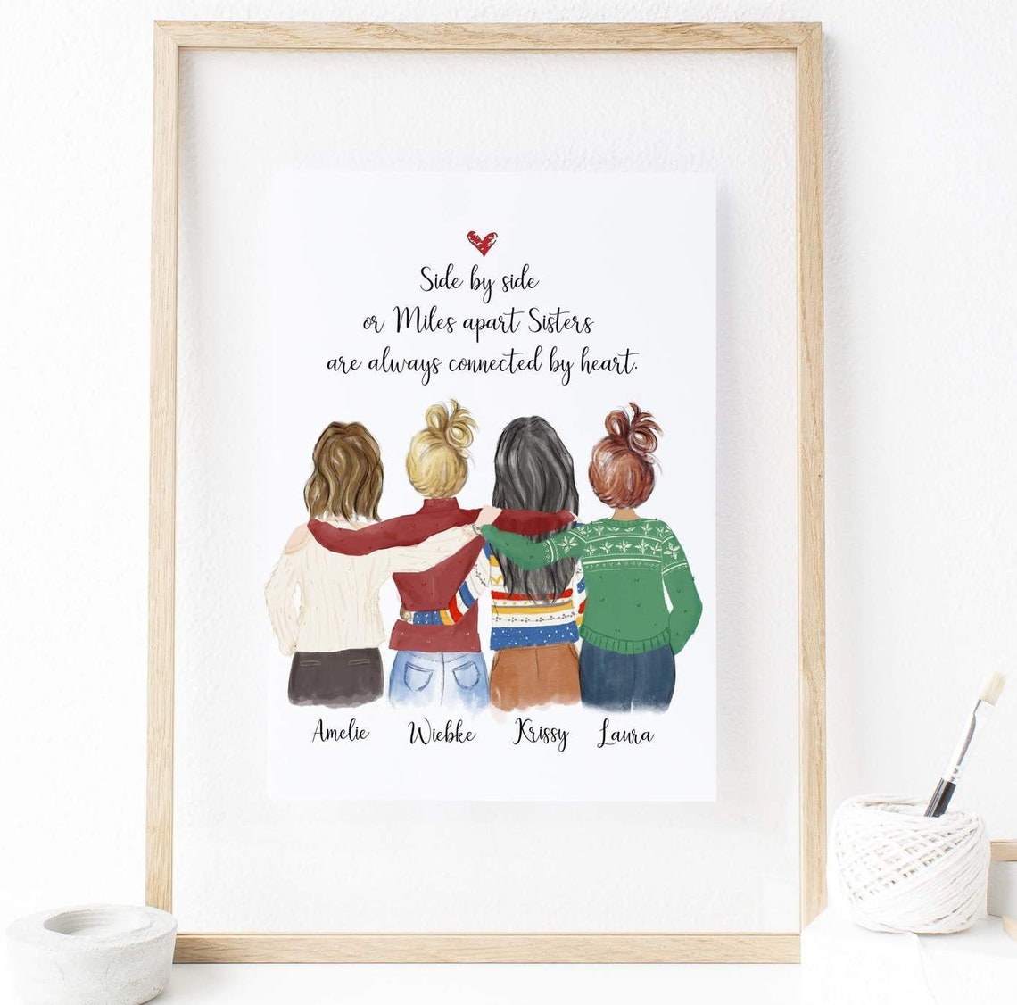 Custom Best Friend Wall Art Personalized Best Friend Gift Etsy