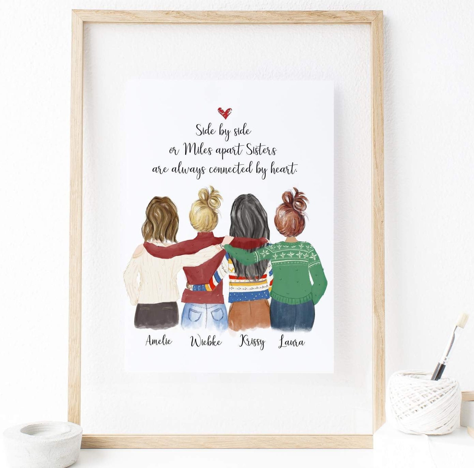 Custom Best Friend Wall Art Personalized Best Friend Gift Etsy