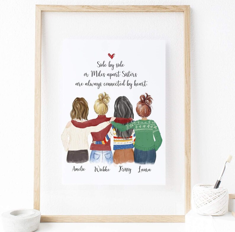 Custom Best Friend Wall Art Personalized Best Friend Gift Etsy