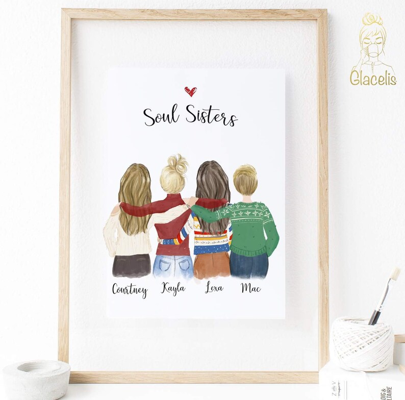 Custom Best Friend Wall Art Personalized Best Friend Gift Etsy