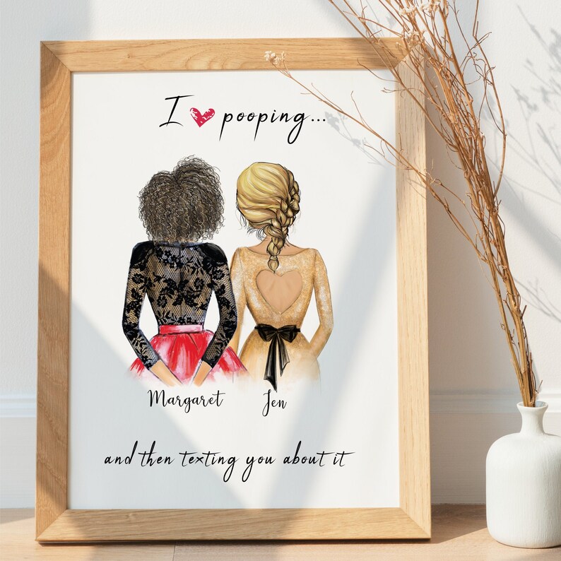 Personalized Funny Best Friend Wall Art Birthday Best Friends Etsy