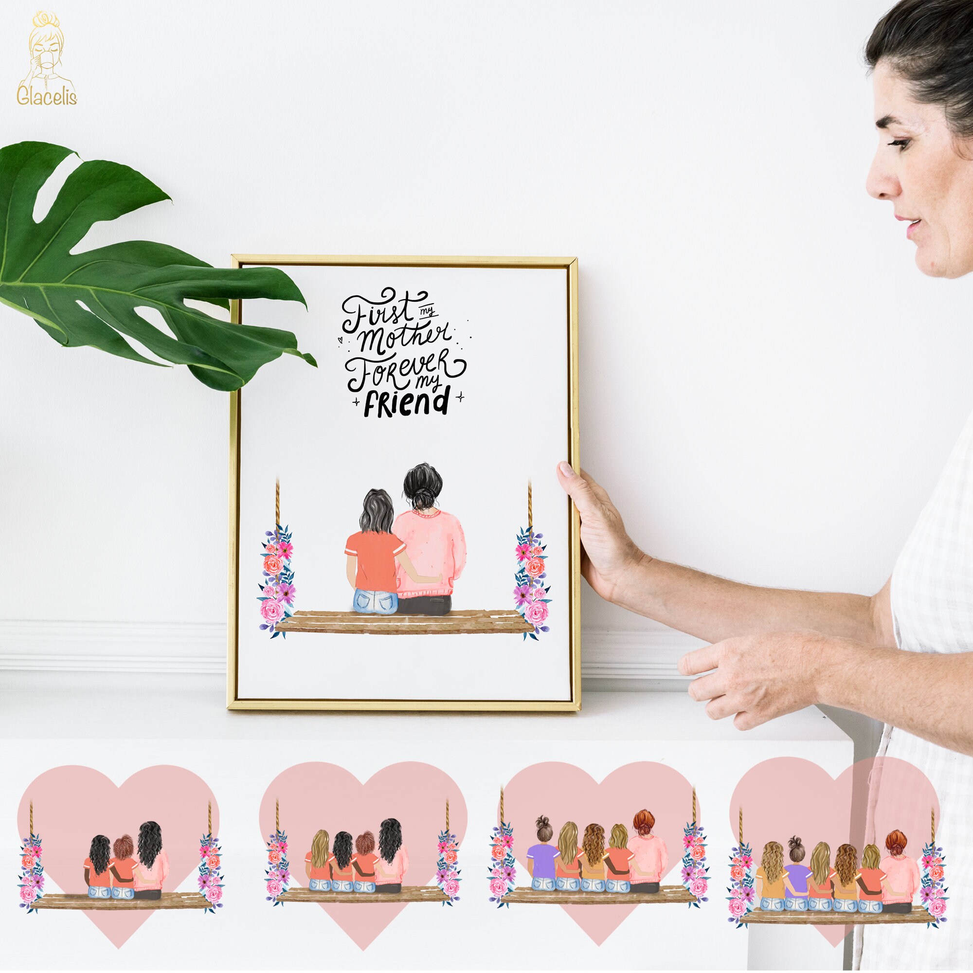 Personalized Unique Wall Art for Mom/ Mother and up to 5 Etsy