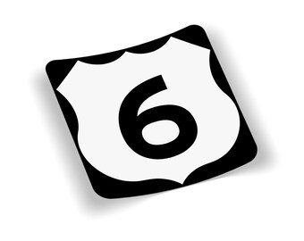 US Route 6 Highway Shield Sticker | Cape Cod MA Road Sign Decal | Waterproof Vinyl | Laptops & Car Bumpers | New England Massachusetts Gifts