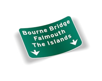 Bourne Bridge Approach Sticker | Cape Cod Highway Sign Decal | Weatherproof Vinyl | Laptop Car Bumper | Massachusetts Gift Souvenir