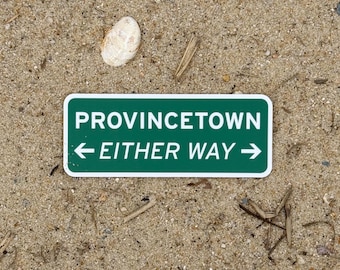 プロビンスタウン行き先指定ステッカー｜アウターケープコッド高速道路標識｜ノーストゥルーロ ルート6