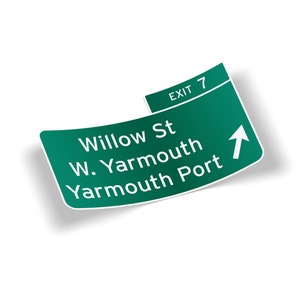 Route 6 Old Exit 7 Cape Cod Vinyl Sticker - 5 inch Outdoor Waterproof Massachusetts Car Van Truck Cargo Box Laptop Bumper Window Decal