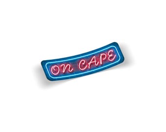 Pegatina de neón de Cape Cod / Calcomanía de vinilo de Cape Cod / Resistente a la intemperie / Parachoques para computadora portátil / Regalo de recuerdo local de Massachusetts