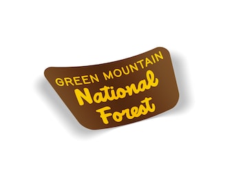 グリーンマウンテン国立森林公園ステッカー | バーモント州 耐候性ビニールデカール | ノートパソコン用車用バンパー | ニューイングランドハイキングギフトお土産