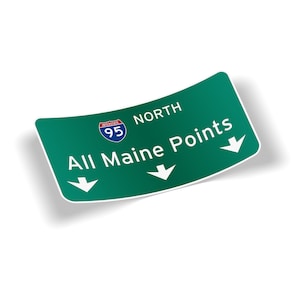 All Maine Points I95 Vinyl Sticker - Outdoor Waterproof Car Van Truck Cargo Box Laptop Bumper Window Decal