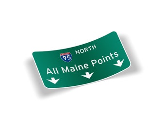 All Maine Points I95 Vinyl Sticker - Outdoor Waterproof Car Van Truck Cargo Box Laptop Bumper Window Decal