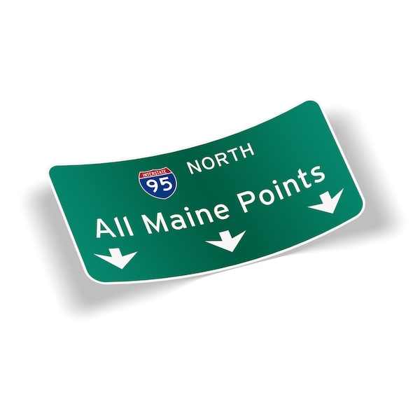 All Maine Points I95 Vinyl Sticker - Outdoor Waterproof Car Van Truck Cargo Box Laptop Bumper Window Decal