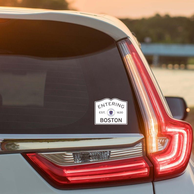 Entering Boston MA Sticker | Massachusetts Town Sign Decal ...