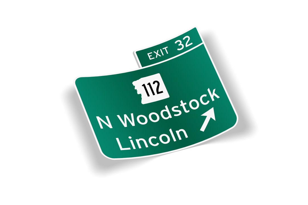 Exit 32 Lincoln North Woodstock Sticker | I-93 NH Highway Sign Decal ...