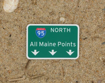All Maine Points I95 Vinyl Sticker - Outdoor Waterproof Car Van Truck Cargo Box Laptop Bumper Window Decal