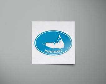 Nantucket Euro Cutout Waterproof Vinyl Sticker - detailed outdoor decal for your bumper, laptop, car, truck, water bottle, window, or cooler