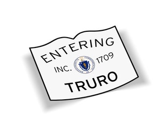 Entering Truro Cape Cod Massachusetts 5x4 Town Line Sticker