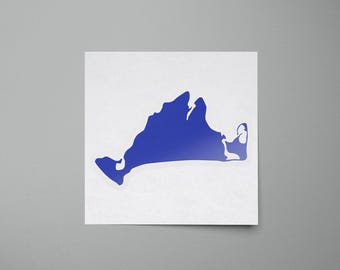 Martha's Vineyard Sticker - Small (4x2." - 6x3.7) | Die Cut Waterproof Vinyl | Multiple Colors & Patterns | Handmade Cape Cod Beach Souvenir