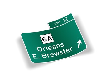 Route 6 Old Exit 12 Cape Cod Vinyl Sticker - 5 inch Outdoor Waterproof Massachusetts Car Van Truck Cargo Box Laptop Bumper Window Decal