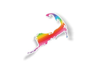 Cape Cod Pride Sticker | Rainbow LGBTQ Decal | Waterproof Outdoor Vinyl | Car Laptop Water Bottle | Massachusetts Pride Gift | USA Made