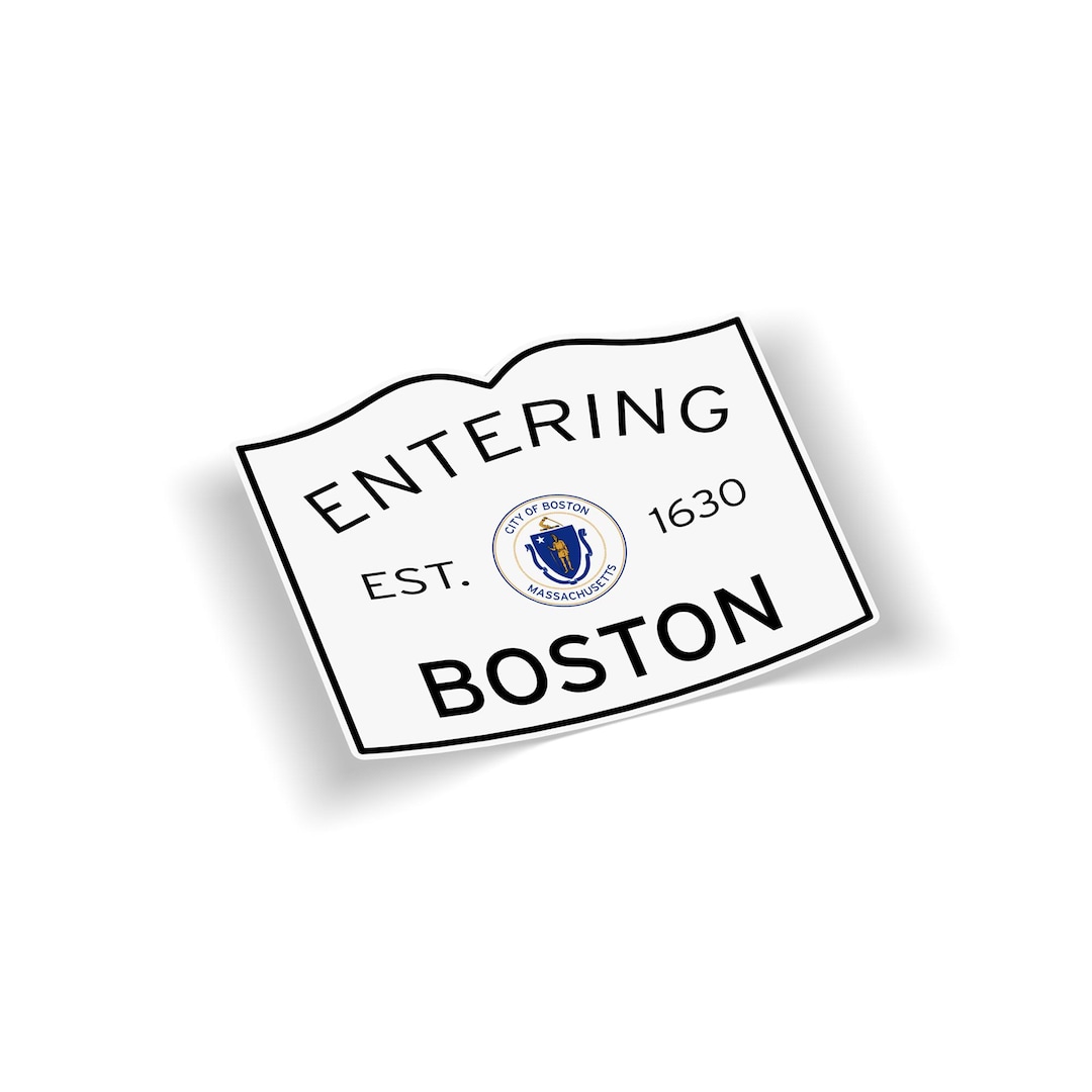 Entering Boston MA Sticker | Massachusetts Town Sign Decal ...