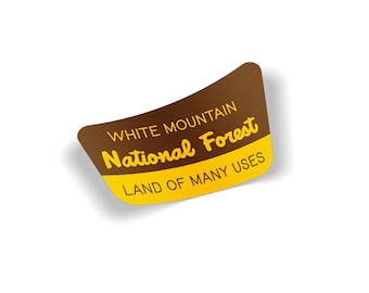 White Mountain National Forest Sticker | Land of Many Uses Decal | Weatherproof Vinyl | Laptop Car Bumper | New Hampshire Maine Gift