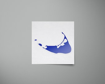 Nantucket Waterproof Vinyl Sticker - detailed outdoor decal for your bumper, laptop, car, truck, water bottle, window, or cooler