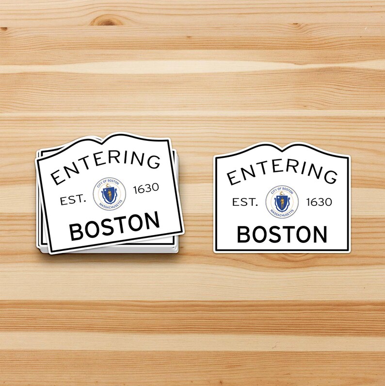 Entering Boston MA Sticker | Massachusetts Town Sign Decal ...