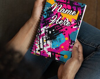 Personalized Graffiti Notebook, Custom Name Art Journal, Customized Urban Sketchbook,  Spray Art Pad, Street Art Diary, City Art Notebook