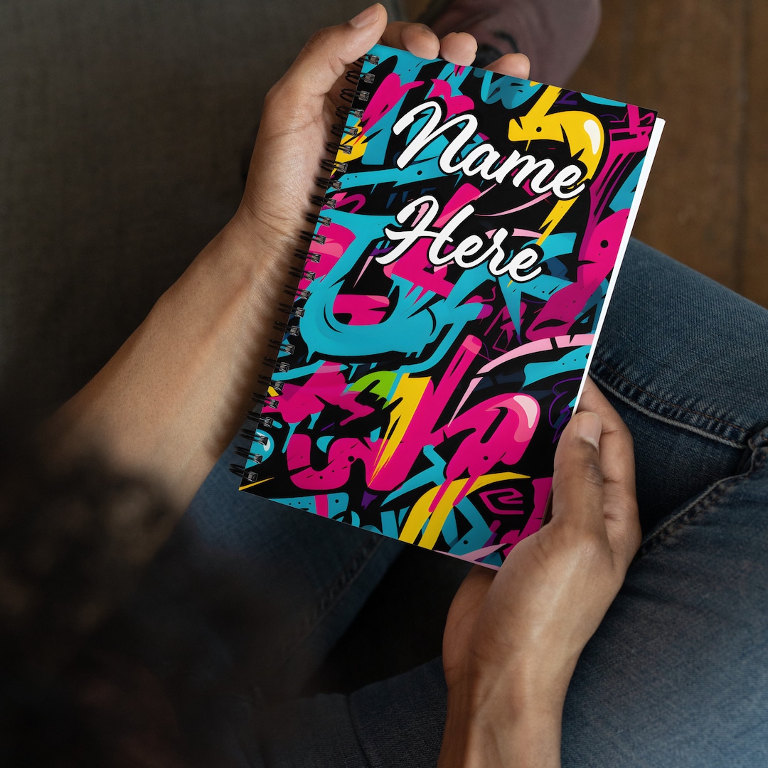 Personalized Graffiti Notebook, Custom Name Art Journal, Customized ...