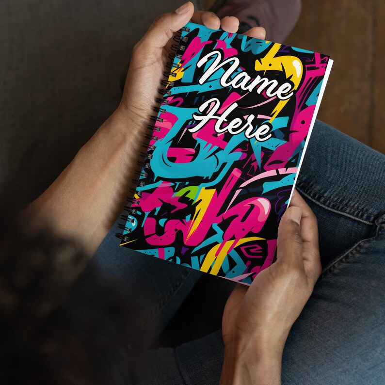 Personalized Graffiti Notebook, Custom Name Art Journal, Customized ...
