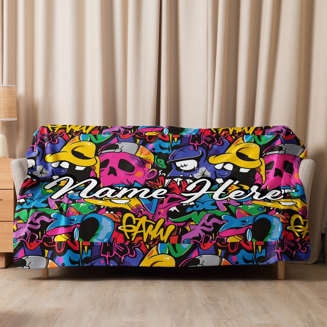 Abstract Graffiti Print Blanket