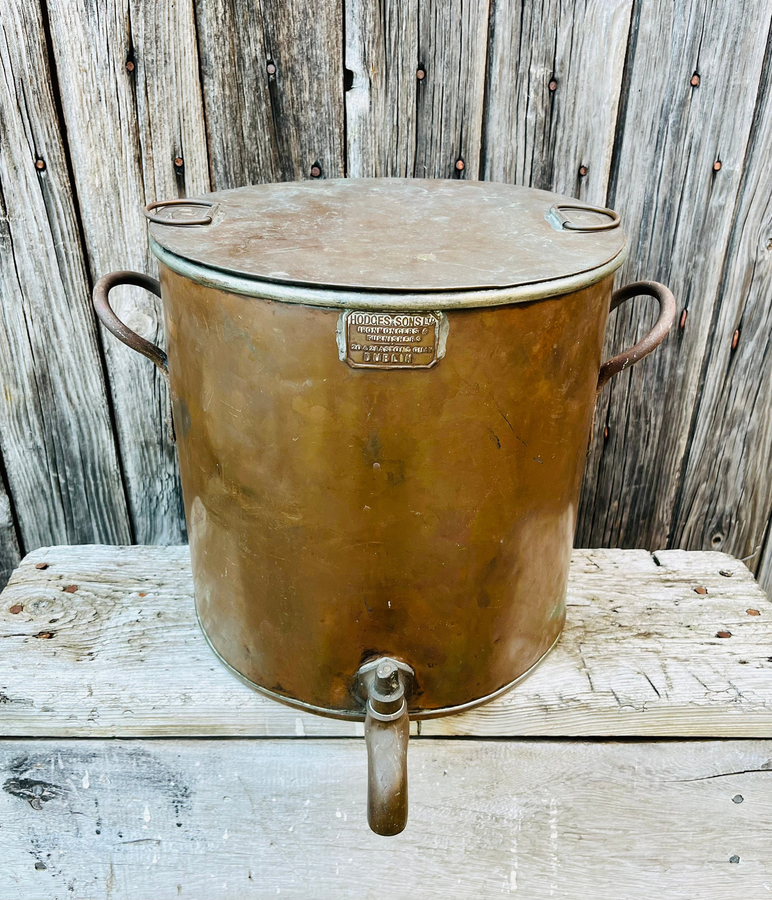 Antique Copper Water Cooler / Dispenser With Lid Etsy