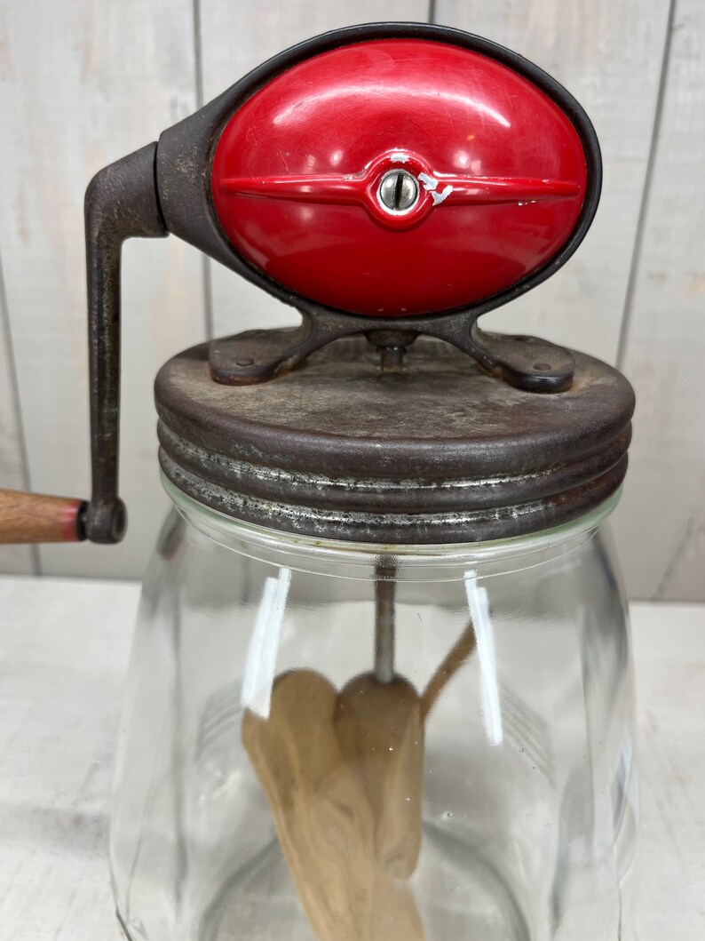 Vintage 1940's Dazey Butter Churn No. 4 Red Ball With 4 Etsy