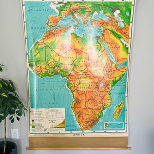 Vintage Denoyer Geppert Classroom Map of Africa